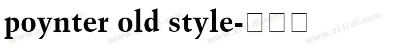 poynter old style字体转换